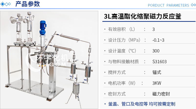 3L高溫酯化縮聚磁力反應(yīng)釜